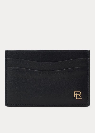 Men's Ralph Lauren Metal-Plaque Leather Card Holder | 789342BYX